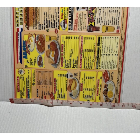 2003 Laminated Waffle House 11” x 16.5” Menu Vintage Double Sided Nostalgia - Picture 4 of 5